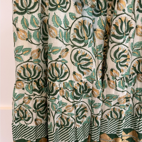 Oliphant Green and Cream Long Sleeve Dress - Picture 4 of 7